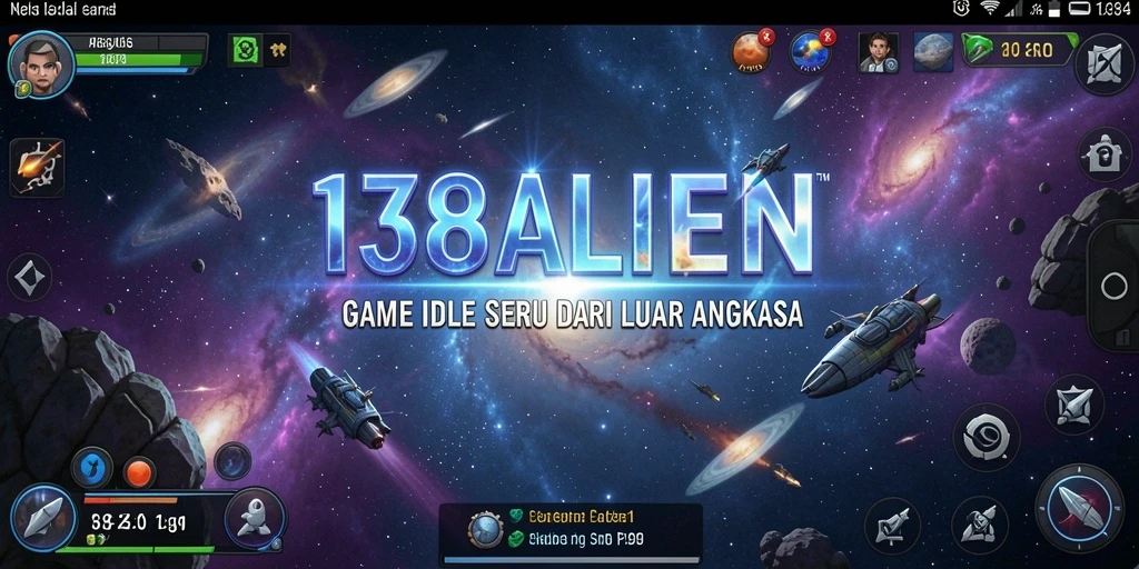 Tampilan menarik gameplay Idle di luar angkasa.