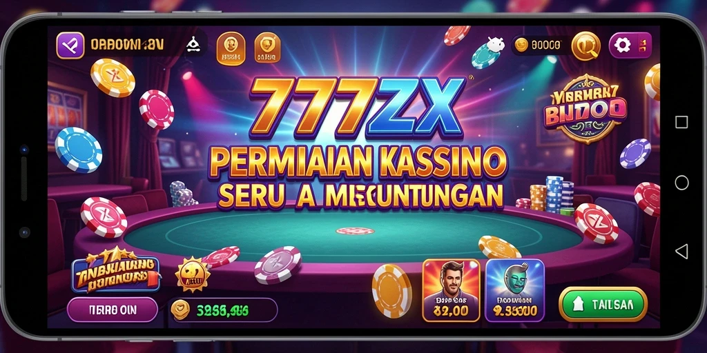 Screenshot utama 777ZX menampilkan gameplay Kasino yang seru.