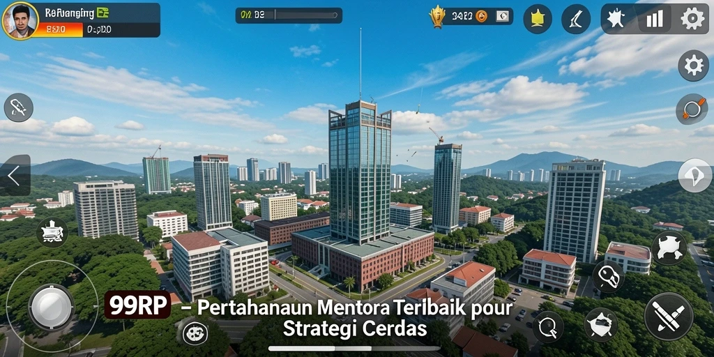 Screenshot gameplay 99RP menampilkan menara yang beraksi melawan musuh.
