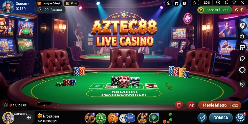 Gameplay menarik AZTEC88 dalam suasana kasino Live Casino.