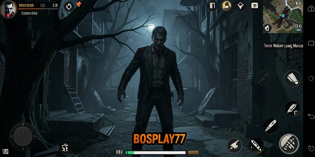 Screenshot menampilkan suasana menyeramkan dalam gameplay horor yang mendebarkan.