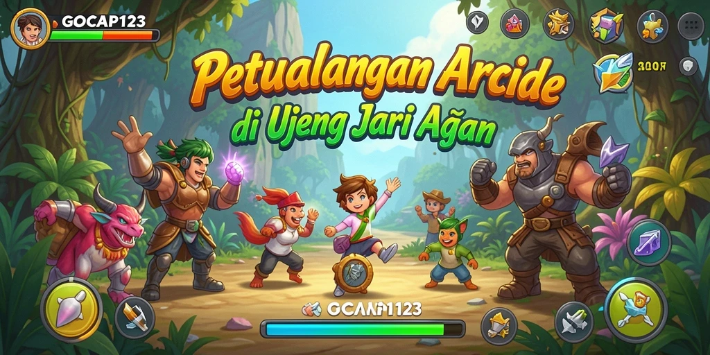 Screenshot gameplay GOCAP123 menampilkan karakter lucu dan level menantang.