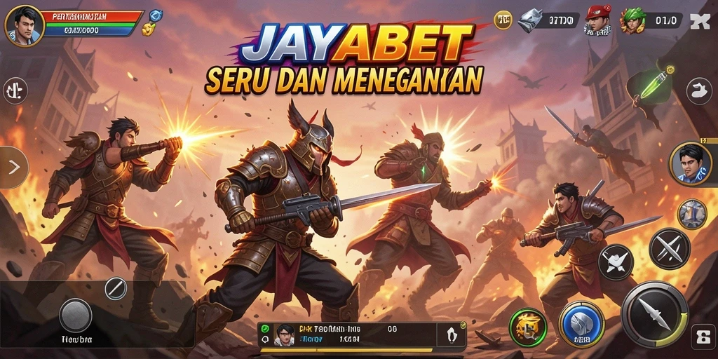Tampilan layar utama JAYABET yang penuh aksi pertempuran.