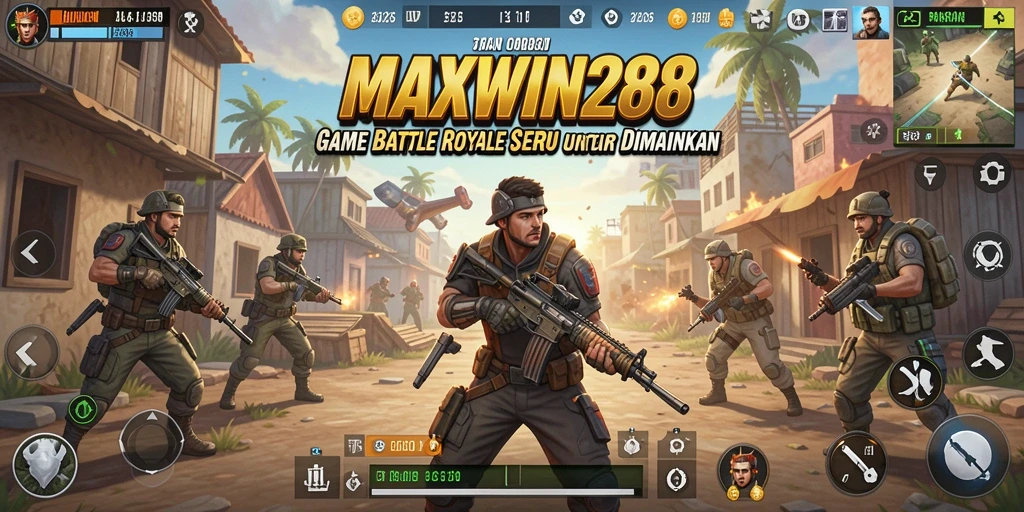 Tampilan menegangkan dari gameplay MAXWIN288 dalam pertarungan Battle Royale.