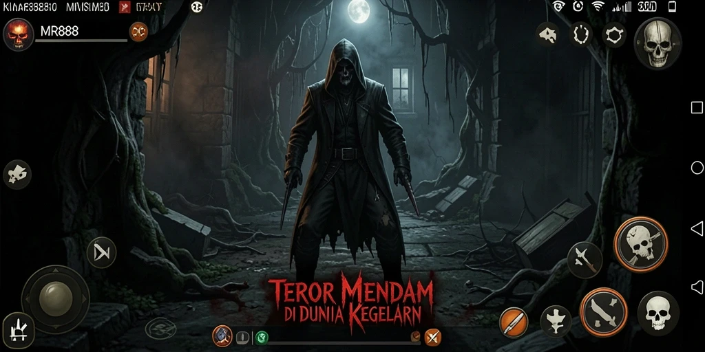 Screenshot MR888 menampilkan atmosfer horror yang mencekam dan gameplay menegangkan.