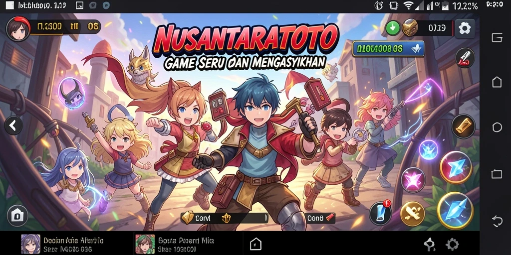 Tampilan gameplay NUSANTARATOTO yang penuh warna dan dinamis.