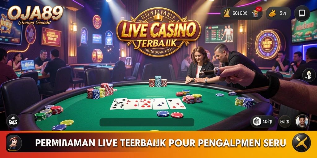 Screenshot gameplay OJA89 yang menunjukkan aksi dealer langsung.