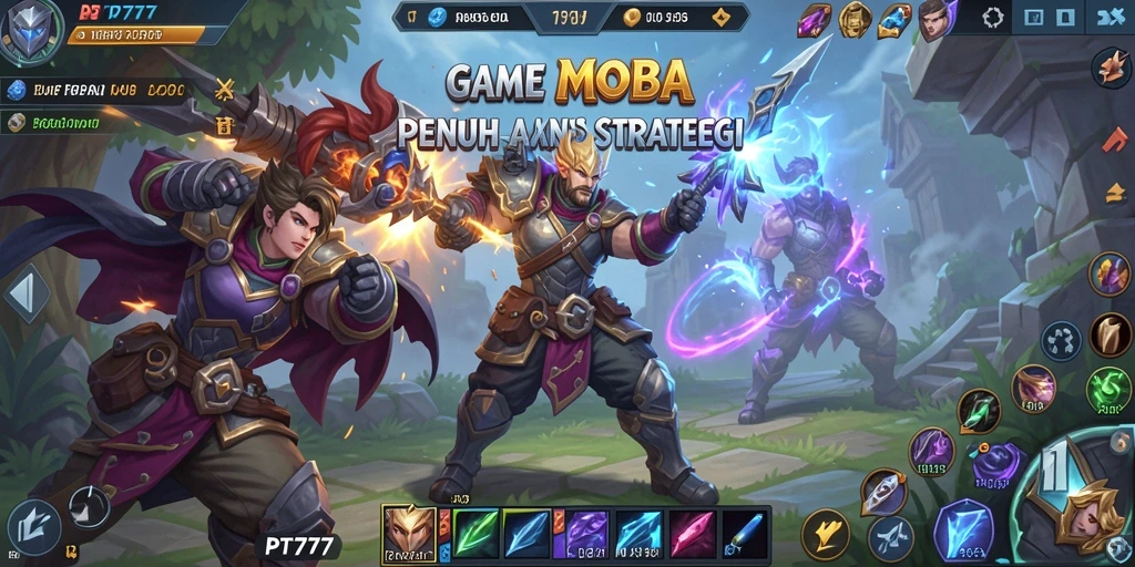 Screenshot gameplay PT777 menunjukkan aksi seru dalam pertempuran tim.