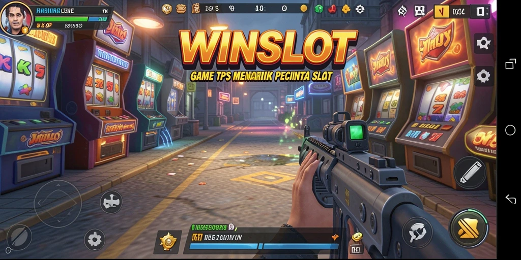 Screenshot utama WINSLOT menampilkan aksi tembak-menembak yang seru.